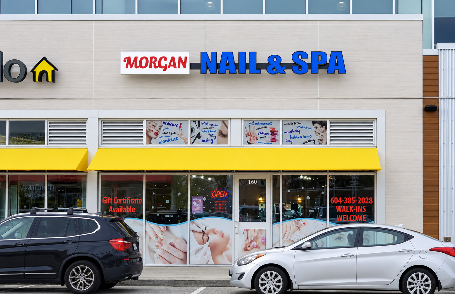 Morgan Nail and Spa storefront at 16050 24 Avenue in Surrey